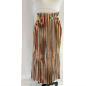Alexis Reyna designer  pleated skirt rainbow midi
